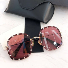 Load image into Gallery viewer, Oversized Round frame Rivet Shades Sunglasses